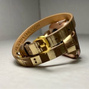 Victoria Emerson Apple Watch Double Wrap Strap Genuine Leather